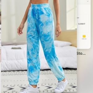 Shein Tie Dye Clouds Elastic Waist Soft and Comfy Sweatpants Joggers
